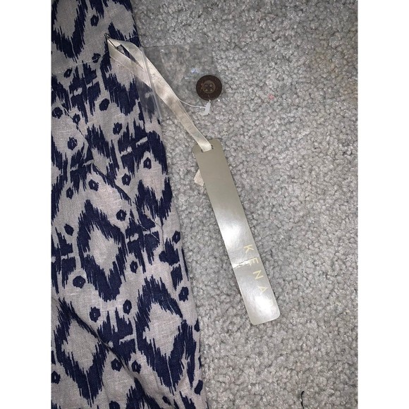 NWT Kenar Linen Blue & Cream Boho Shorts Size 8 - Picture 2 of 5